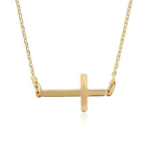 44712 ​​Xuping 18k joyas nuevo diseño 18k chapado en oro largo collar católico en forma de cruz